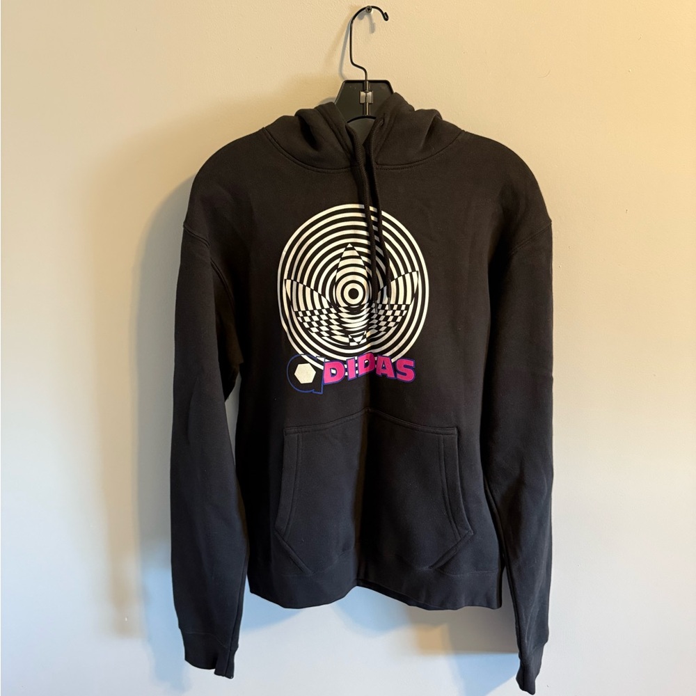 Adidas Black Fleece Hoodie with Optical Graphic